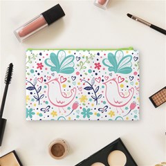 cute bird pattern Cosmetic Bag (Medium) from ArtsNow.com Back