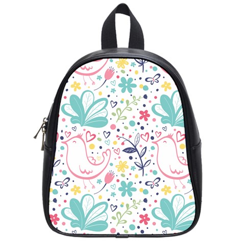 cute bird pattern School Bag (Small) from ArtsNow.com Front