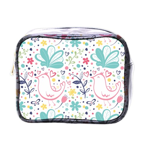 cute bird pattern Mini Toiletries Bag (One Side) from ArtsNow.com Front