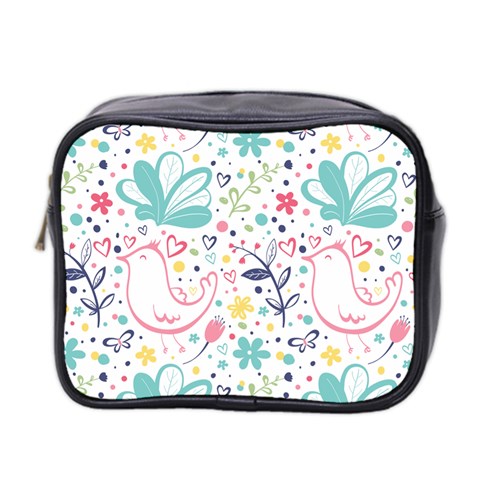 cute bird pattern Mini Toiletries Bag (Two Sides) from ArtsNow.com Front