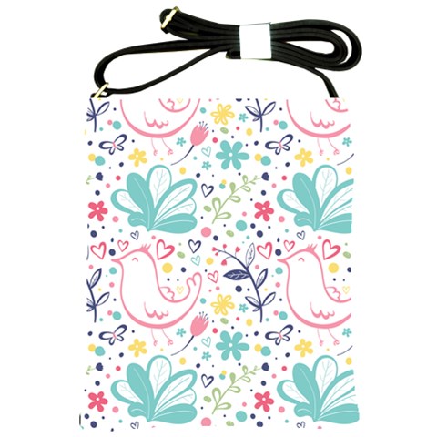 cute bird pattern Shoulder Sling Bag from ArtsNow.com Front