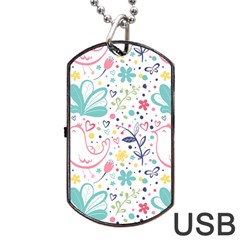 cute bird pattern Dog Tag USB Flash (Two Sides) from ArtsNow.com Front