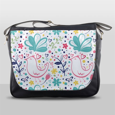 cute bird pattern Messenger Bag from ArtsNow.com Front