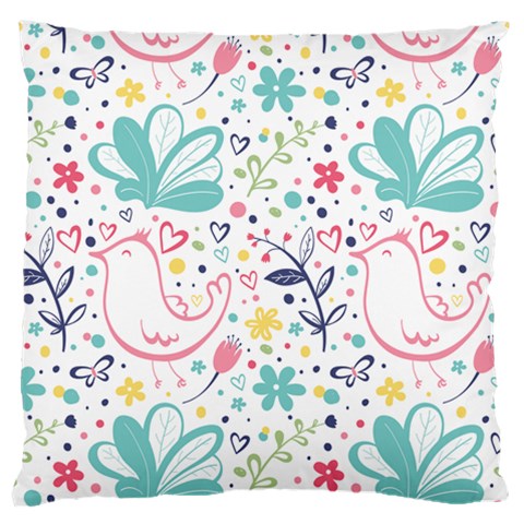 cute bird pattern Large Cushion Case (Two Sides) from ArtsNow.com Front