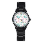 cute bird pattern Stainless Steel Round Watch