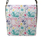 cute bird pattern Flap Closure Messenger Bag (L)