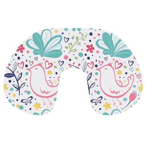 cute bird pattern Travel Neck Pillow from ArtsNow.com Front