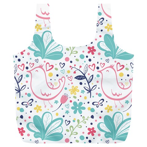 cute bird pattern Full Print Recycle Bag (XL) from ArtsNow.com Back