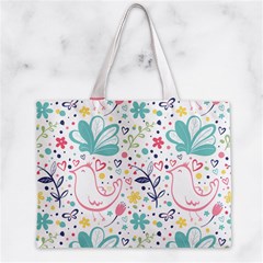 cute bird pattern Zipper Mini Tote Bag from ArtsNow.com Back