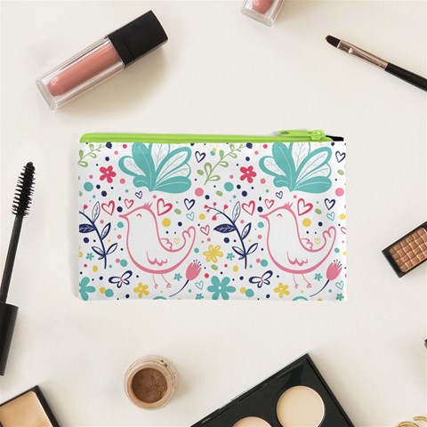 cute bird pattern Cosmetic Bag (XS) from ArtsNow.com Back