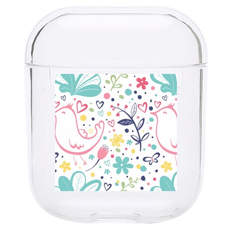 cute bird pattern Hard PC AirPods 1/2 Case from ArtsNow.com Front