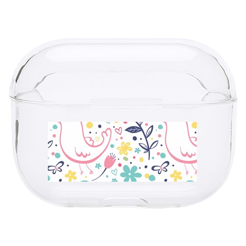 cute bird pattern Hard PC AirPods Pro Case from ArtsNow.com Front