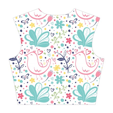 cute bird pattern Cotton Crop Top from ArtsNow.com Back