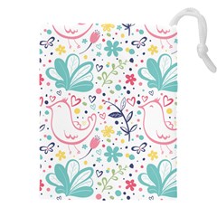 cute bird pattern Drawstring Pouch (4XL) from ArtsNow.com Front