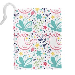 cute bird pattern Drawstring Pouch (4XL) from ArtsNow.com Back