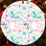 cute bird pattern UV Print Acrylic Ornament Round