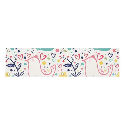 cute bird pattern Banner and Sign 4  x 1  from ArtsNow.com Front