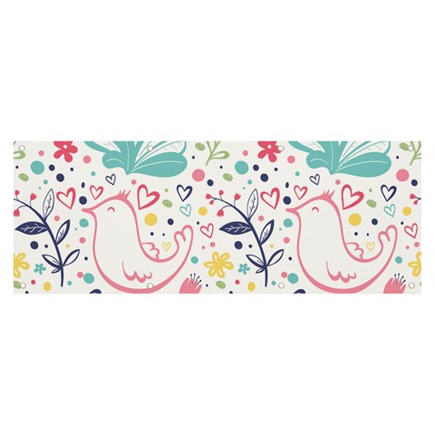 cute bird pattern Banner and Sign 8  x 3  from ArtsNow.com Front