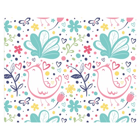 cute bird pattern Premium Plush Fleece Blanket (Medium) from ArtsNow.com 60 x50  Blanket Front