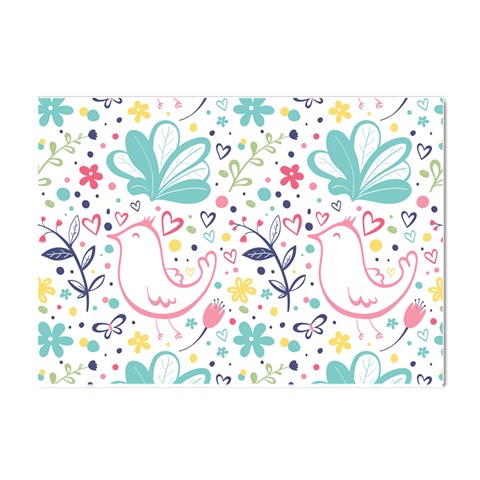 cute bird pattern Crystal Sticker (A4) from ArtsNow.com Front