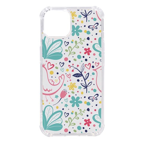 cute bird pattern iPhone 14 TPU UV Print Case from ArtsNow.com Front