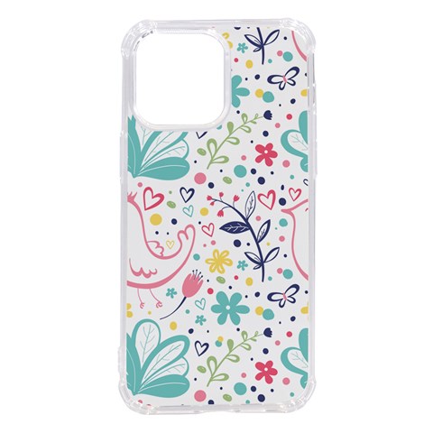 cute bird pattern iPhone 14 Pro Max TPU UV Print Case from ArtsNow.com Front