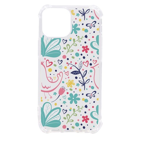 cute bird pattern iPhone 13 mini TPU UV Print Case from ArtsNow.com Front