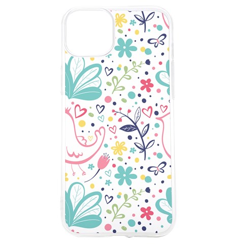 cute bird pattern iPhone 15 TPU UV Print Case from ArtsNow.com Front