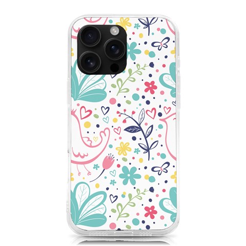 cute bird pattern iPhone 16 Pro Max TPU UV Print Case from ArtsNow.com Front