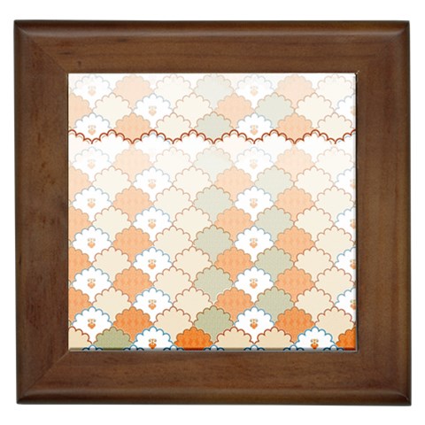 shells pattern Framed Tile from ArtsNow.com Front