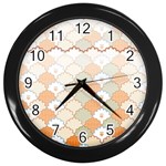 shells pattern Wall Clock (Black)