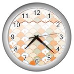 shells pattern Wall Clock (Silver)