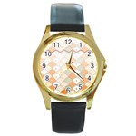 shells pattern Round Gold Metal Watch