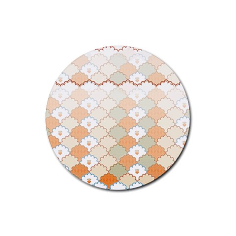 shells pattern Rubber Round Coaster (4 pack) from ArtsNow.com Front