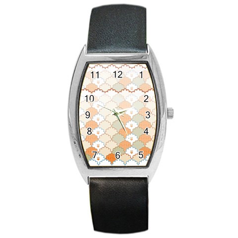 shells pattern Barrel Style Metal Watch from ArtsNow.com Front