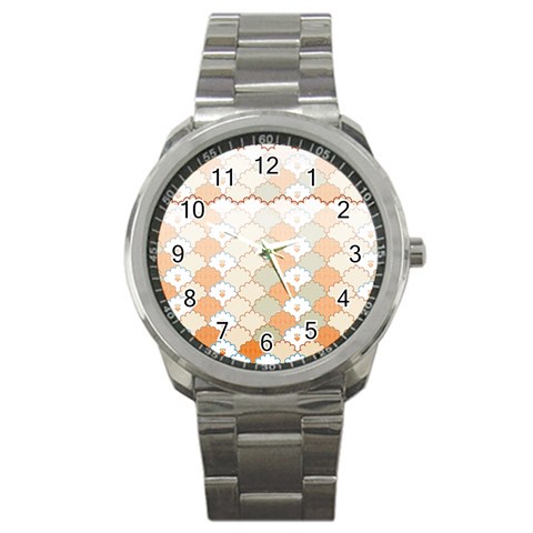 shells pattern Sport Metal Watch from ArtsNow.com Front