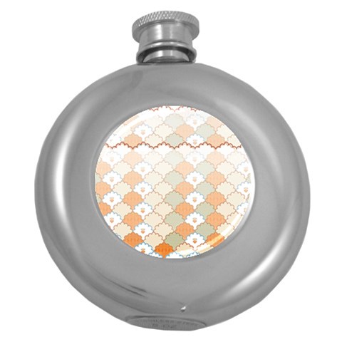 shells pattern Round Hip Flask (5 oz) from ArtsNow.com Front