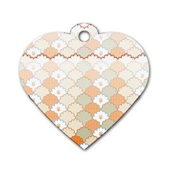 shells pattern Dog Tag Heart (Two Sides) from ArtsNow.com Front