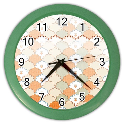 shells pattern Color Wall Clock from ArtsNow.com Front