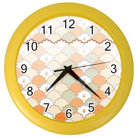 shells pattern Color Wall Clock from ArtsNow.com Front