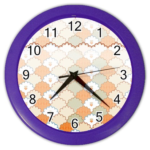 shells pattern Color Wall Clock from ArtsNow.com Front