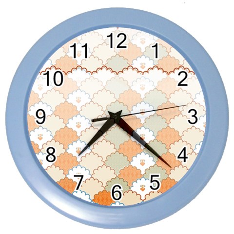 shells pattern Color Wall Clock from ArtsNow.com Front