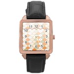 shells pattern Rose Gold Leather Watch 