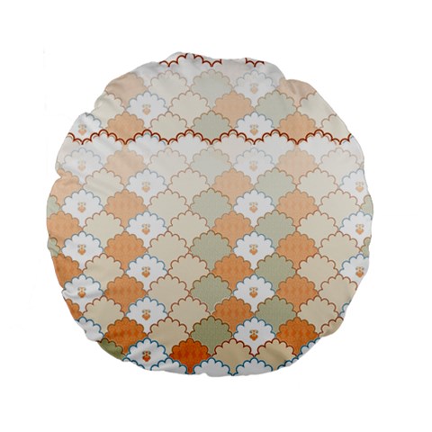 shells pattern Standard 15  Premium Flano Round Cushions from ArtsNow.com Front