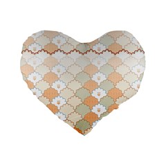 shells pattern Standard 16  Premium Flano Heart Shape Cushions from ArtsNow.com Front