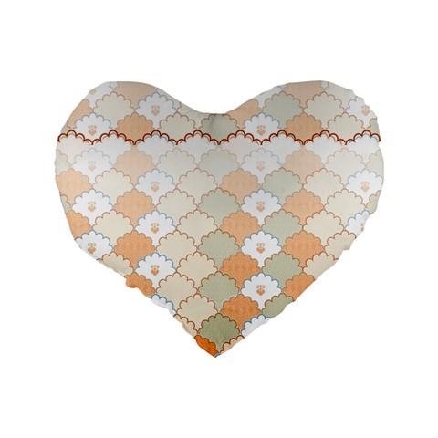 shells pattern Standard 16  Premium Flano Heart Shape Cushions from ArtsNow.com Back