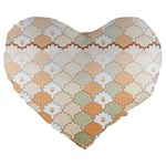 shells pattern Large 19  Premium Flano Heart Shape Cushions