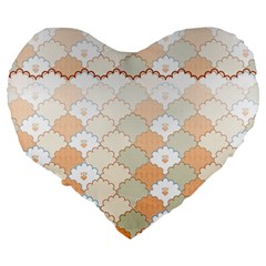 shells pattern Large 19  Premium Flano Heart Shape Cushions from ArtsNow.com Back