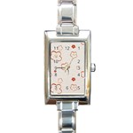 Floral Pattern Rectangle Italian Charm Watch