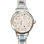 Floral Pattern Round Italian Charm Watch